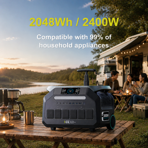 <b>Camping</b> Emergency <b>Power</b> MPPT Solar Controller 2400w Solar 2048wh Pure Sine Wave Portable <b>Power</b> Station for P2400 2400w Solar Por - Product Image 1