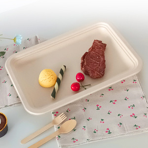 Tùy chỉnh 14 inch hình chữ nhật dùng một lần nướng khay phân hủy sinh học bã mía Phân compost vuông tấm nhựa - Product Image 2