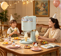 Machine à glace molle automatique domestique pour comptoir, pour la préparation de cornets de glace faits maison, idéale pour les desserts des enfants