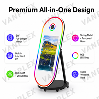 Machine Photobooth Miroir Magique Ovale 60'' avec Écran Tactile 32'' et Imprimante pour Location d'Événements – Vente Directe Usine