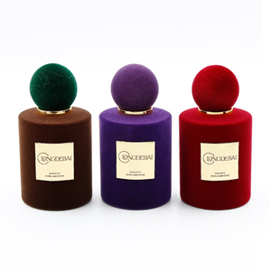 Luxury 30ml 50ml 100ml Perfume Bottle Round Perfume Bottle Empty Velvet Black Perfume Bottle with Customization Box Packaging - Product Image 3