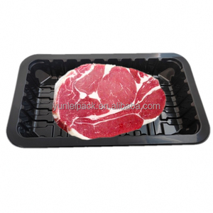 Barquettes rectangulaires personnalisées en plastique PP noir pour calamar, emballage thermoformé jetable scellable pour viande fraîche et aliments - Product Image 3