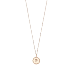 Collier pendentif lettre R en diamant, chaîne de collier de 2 cm, acier, ton or et argent - Product Image 2