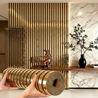 Stiker Dinding Dapur 3D Grid Metal Grille PVC Cermin Reflektif Wallpaper Vinyl Tekstur Latar Belakang Perekat Sendiri