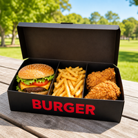 Boîte à emporter pour hamburgers et frites, biodégradable, avec logo personnalisé, jetable, pour la restauration rapide
