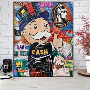 Pintura en Lienzo de <span class=keywords><strong>Graffiti</strong></span> de Vida Rica, Pósteres de <span class=keywords><strong>Monopoly</strong></span> Dancing, Impresiones de Arte de Pared, Cuadro para Decoración de Sala de Estar - Product Image 3