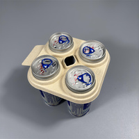 Emballages de bière en pulpe moulée biodégradable à pressage à sec, recyclables, pour 4 canettes, porte-canettes pour 4 canettes