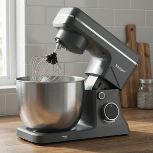 Impastatrice Planetaria Elettrica Kooper 5.5 L 1500 W con Scocca in Plastica Grigio Scuro, Design a Testa Inclinabile, Frusta a Filo per Uso Domestico e Pasticceria - Product Image 3