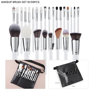 HMU Private Label High Quality Women's Beauty Wooden Non Branded 30 Piece Makeup Brush Set With Makeup Brush Bag Case