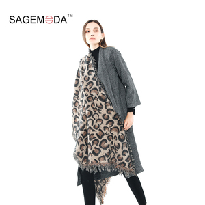 Venta al por mayor caliente largo impresión chal estola de punto larga leopardo bufanda - Product Image 2