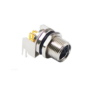 Connecteur de montage sur circuit imprimé à angle droit codé B M8 |   <span class=keywords><strong>Prise</strong></span> mâle/femelle 5 broches avec bride de verrouillage avant pour capteur DeviceNet - Product Image 2