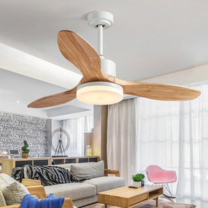 Electric Table Fan 3 Wood Blades DC Motor 3 Speeds Low Noise <b>Remote</b> <b>Control</b> <b>Light</b> Kit Included Energy Efficient Household Use - Product Image 5