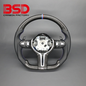 Volante Deportivo de Fibra de Carbono Compatible con <span class=keywords><strong>BMW</strong></span> F30 F10 535i F32 F20 F36 F22 M F82 X5 F15 F80 M3 F11 F31 F01 F07 X3 F25 - Product Image 2