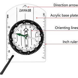 Boussole d'orientation magnétique déclinaison réglable <span class=keywords><strong>carte</strong></span> boussole Scout boussole pour Camping voyage voyage - Product Image 4