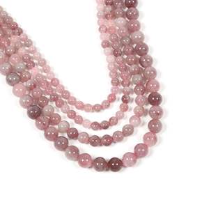 手作りDIY天然ラベンダーローズクォーツ丸ビーズブレスレット半完成ジュエリークラフトキット - Product Image 3