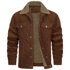 2025 trending OEM Windproof warm Original <b>Jacket</b> For Men's Autumn Winter Men's Casual Long-Sleeved Corduroy <b>Fleece</b>-<b>Lined</b> <b>Jacket</b> - Product Image 2