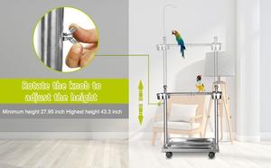 Kuşlar kafes aksesuarları kuş papağan standı paslanmaz çelik standı kuş kafesi kek üçgen standı papağan - Product Image 4