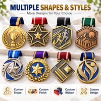 Concevez votre propre médaille en métal personnalisée avec ruban, médaille de récompense personnalisée, logo personnalisé pour les événements, cadeaux, vente en gros, OEM, ODM