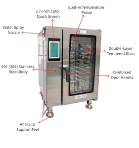 Four à vapeur électrique combiné commercial à 20 plateaux lavage automatique à convection multifonction <span class=keywords><strong>pour</strong></span> pizza nouvel état fabriqué <span class=keywords><strong>pour</strong></span> les restaurants - Product Image 2