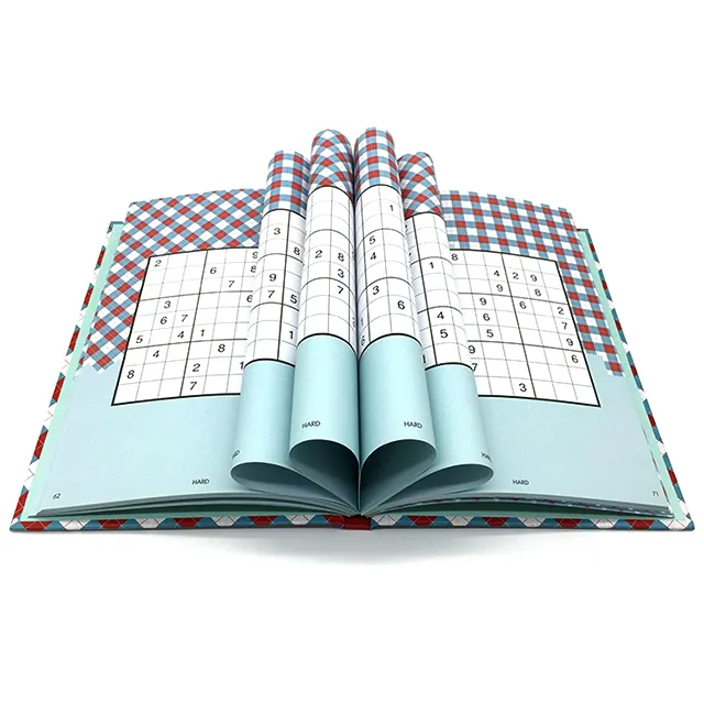 Hardcover Book Printing Factory Custom Hardcover Educational Crossword Sudoku Puzzle Book Printing For Children