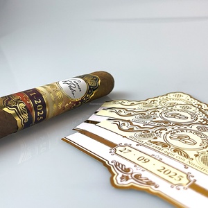 Étiquette personnalisée pour cigares avec logo privé, impression UV, autocollant à gratter, marquage à chaud, durable, forme personnalisée - Product Image 6