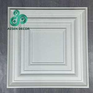 工場価格 50*50cm PVC 3D壁パネル 防水 リビングルーム装飾 PVC天井 防湿 アート 簡単設置 アパート ホテル向け - Product Image 6