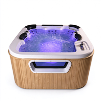 BAOJIALY Baignoire Spa de Luxe Autoportante Moderne d'Extérieur en Acrylique pour 6 Personnes, Idéale pour Gîtes, Villas et Hôtels