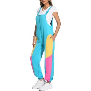 Combinaison Yisfri pour femmes, style rétro années 80 et 90, couleur néon, fermeture éclair sur le devant, tenue de soirée - Product Image 3