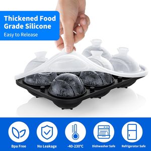 Moule à glaçons 3D LifeTop en forme de balle de tennis, grand moule à glaçons en silicone amusant pour <span class=keywords><strong>whisky</strong></span> avec entonnoir pour cocktails, bourbon, brandy, <span class=keywords><strong>whisky</strong></span> - Product Image 5