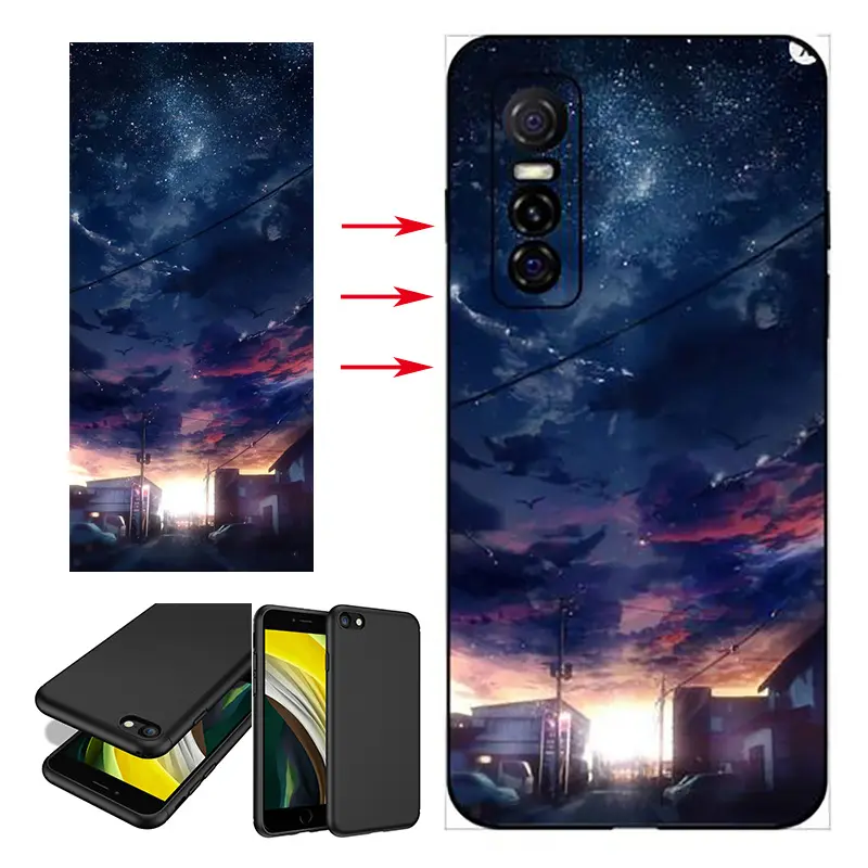 Casing Belakang Kasar Tahan Guncangan Anti-Slip Lembut Fleksibel Cetak Kustom Matte untuk VIVO S9 S7 S6 S5 NEX