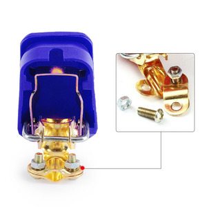 Universal Automotive <b>Battery</b> Terminal Connector 12V <b>24V</b> Tin Plated Copper Gold Plated With Cover Blue Metal - Product Image 1