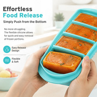 LEDUN En gros, bac de congélation moderne en silicone avec couvercle, réutilisable, pour soupes, stocks et sauces, avec grands moules à glaçons en silicone