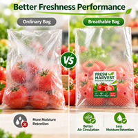 Sacs d'emballage pour fruits et légumes en BOPP micro-perforé à haute clarté, imprimés sur mesure, pour produits frais, supermarchés et vente au détail