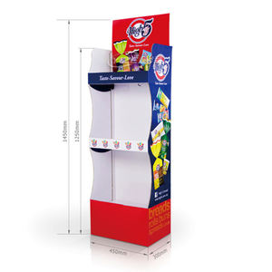 定制便携式零售展示架糖糖饼干纸板纸流行促销可折叠纸板地板支架 - Product Image 5