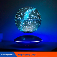 Lámpara de Noche LED RGB Flotante de 14 cm, Lámpara de Ambiente con Diseño de Cielo Estrellado, Moderna, Creativa, Europea, para Hogar Inteligente, con Levitación Magnética