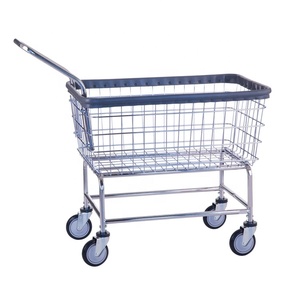 <span class=keywords><strong>Cesto</strong></span> per biancheria con ruote e pali <span class=keywords><strong>da</strong></span> appendere rimossi in filo di ferro cromato - Product Image 3