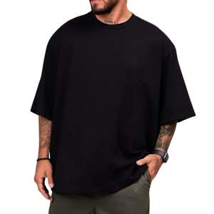 เสื้อยืดคอกลมทรงโอเวอร์ไซส์ผ้าคอตตอน 100% ระบายอากาศได้ดี ไม่เป็นขุย พรีเมียม รับผลิตเสื้อยืดพร้อมสกรีนโลโก้ตามสั่ง ขายส่ง - Product Image 1