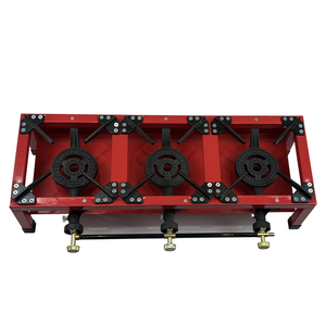 Estufa de <span class=keywords><strong>Gas</strong></span> Roja para Exteriores con 3 Quemadores de <span class=keywords><strong>Propano</strong></span>, Parrilla para Barbacoa, con Regulador de 5 PSI - Product Image 1
