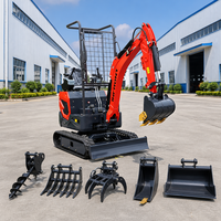 Mini-excavatrice 1,8 tonne 2026 avec cabine, moteur économe en carburant, certifiée CE, sur chenilles, attache rapide pour travaux agricoles et aménagement paysager