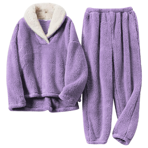 Set Piyama Termal Natal Wanita, Nyaman, Lembut, Longgar, 2 Potong, Pakaian Santai Musim Gugur Musim Dingin - Product Image 6