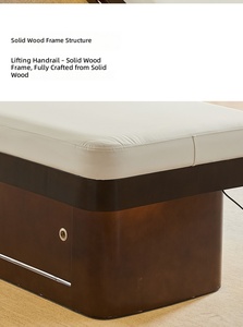 Table de massage professionnelle en bois massif de style européen pour salon de beauté, avec appui-tête intégré, éponge haute densité, éclairage d'ambiance, <span class=keywords><strong>Tui</strong></span> <span class=keywords><strong>Na</strong></span> - Product Image 5