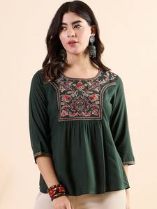 Top bordado Camisa de algodón Estilo Top regular - Product Image 4