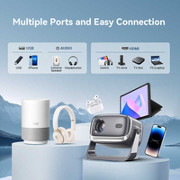 Mini Proyector B12 Actualizado 2026 con WiFi, Bluetooth, Soporte 1080P 4K, Full HD, Corrección Trapezoidal Automática, Cine en Casa Portátil, Proyector Inteligente