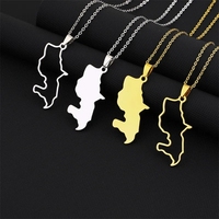 Collier ras du cou tendance avec pendentif carte de la Martinique en acier inoxydable pour femme et homme, couleur or et argent