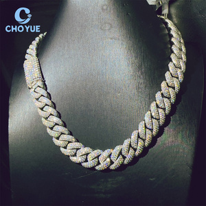 Fashion 925 Sterling Silver VVS Moissanite Diamond 16MM <b>Iced</b> <b>Out</b> Cuban Link <b>Chain</b> Buss Down Hip Hop Hip Hop Jewelry Necklace - Product Image 5