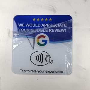 Tarjeta de Acrílico con Chip RFID NFC de 13.56MHz para Reseñas de Google, Programable por URL, Resistente al Agua, con Soporte y Adhesivo - Product Image 4