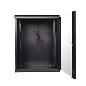 Armoire murale 19 pouces 15U 600x600mm SKD à emballage plat avec porte en verre trempé, poignée, serrure et bordure de porte ventilée - Product Image 2