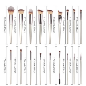 Ensemble de pinceaux de maquillage pour les <span class=keywords><strong>yeux</strong></span> et le visage en gros, étiquette privée, noir, haute qualité, végan, 18 pièces - Product Image 6