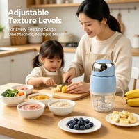 Huishoudelijke voedselhakselaar, babyvoedselprocessor, voedselveilige beker, roestvrijstalen messen, draagbare babypuree-maker voor groenten & vlees
