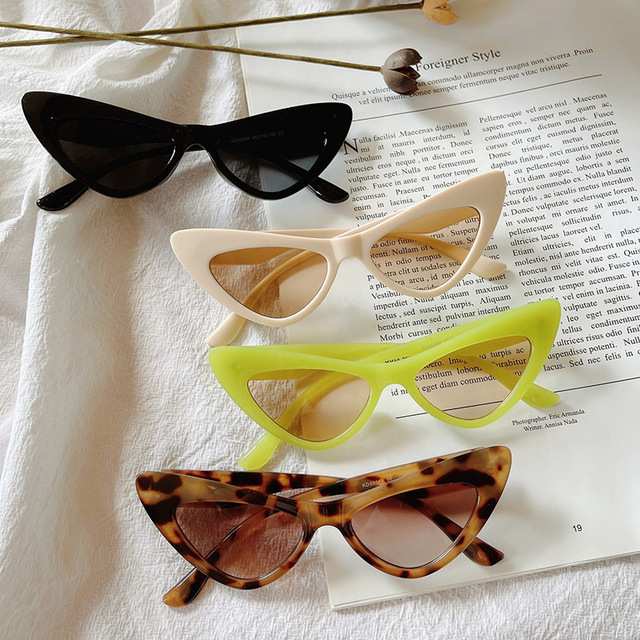Fashion Look Jelly Color Plastic Frame Shades Vintage Retro Cat Eye Punk Sunglasses Women